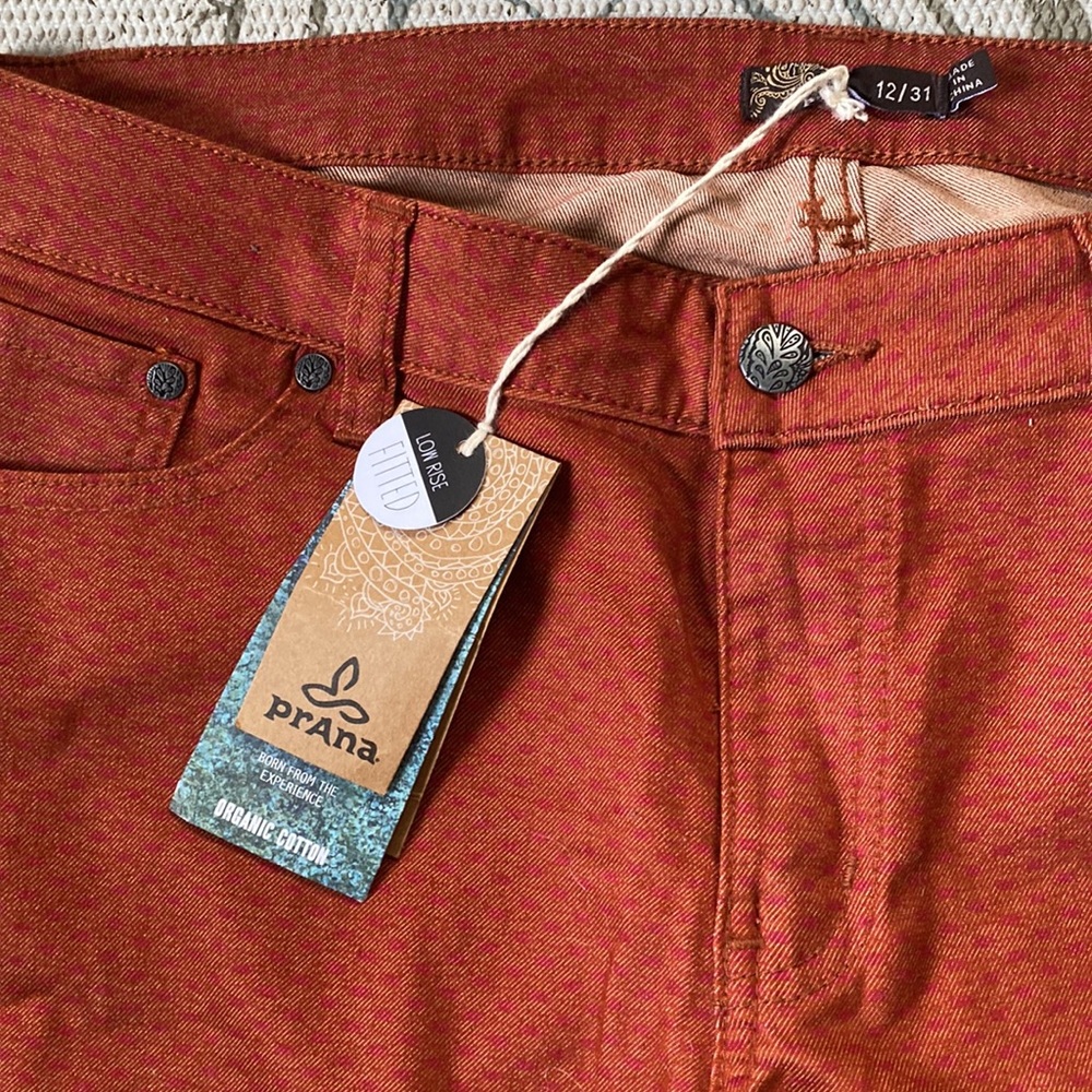 PrAna Kara Jeans Picante Dots organic cotton low rise fitted 12 stretchy NWT - Picture 3 of 9